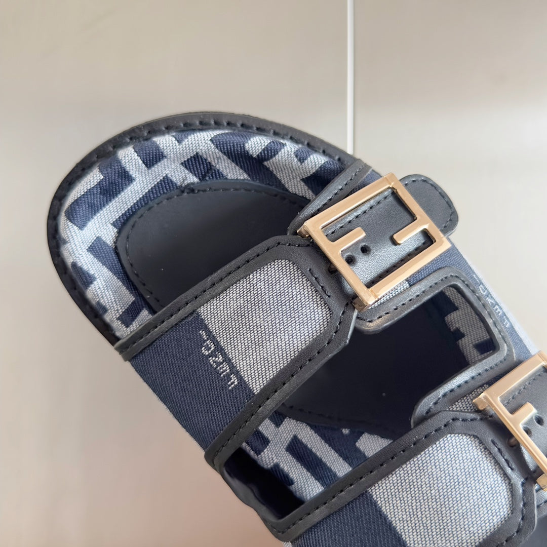 FF Feel Blue Grey Canvas Slide