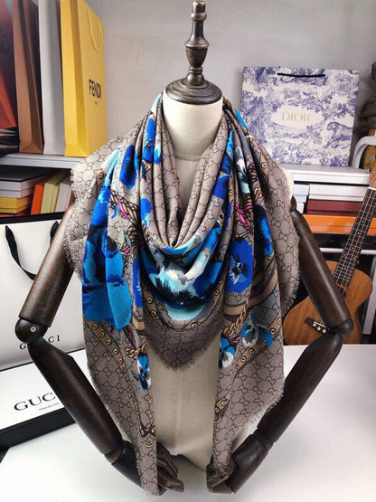 GUCCI 25S SCARF 140 IN CASHMERE 740371