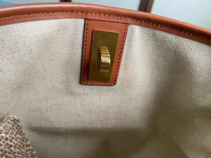 BUCKET 25 IN PRINTED CANVAS BROWN WHITE