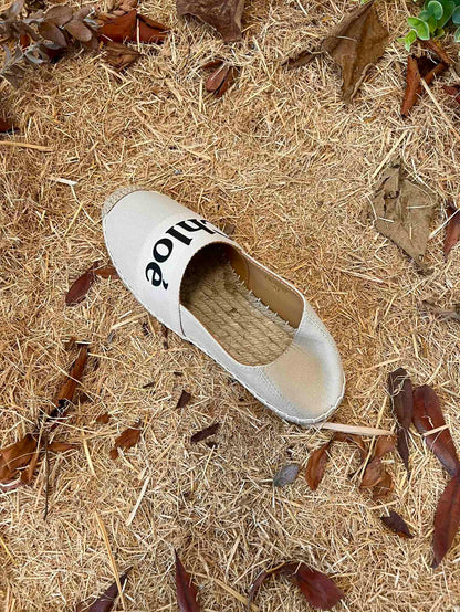 CHLOÉ 26S ESPADRILLE LOAFERS IN LIGHT BEIGE CANVAS