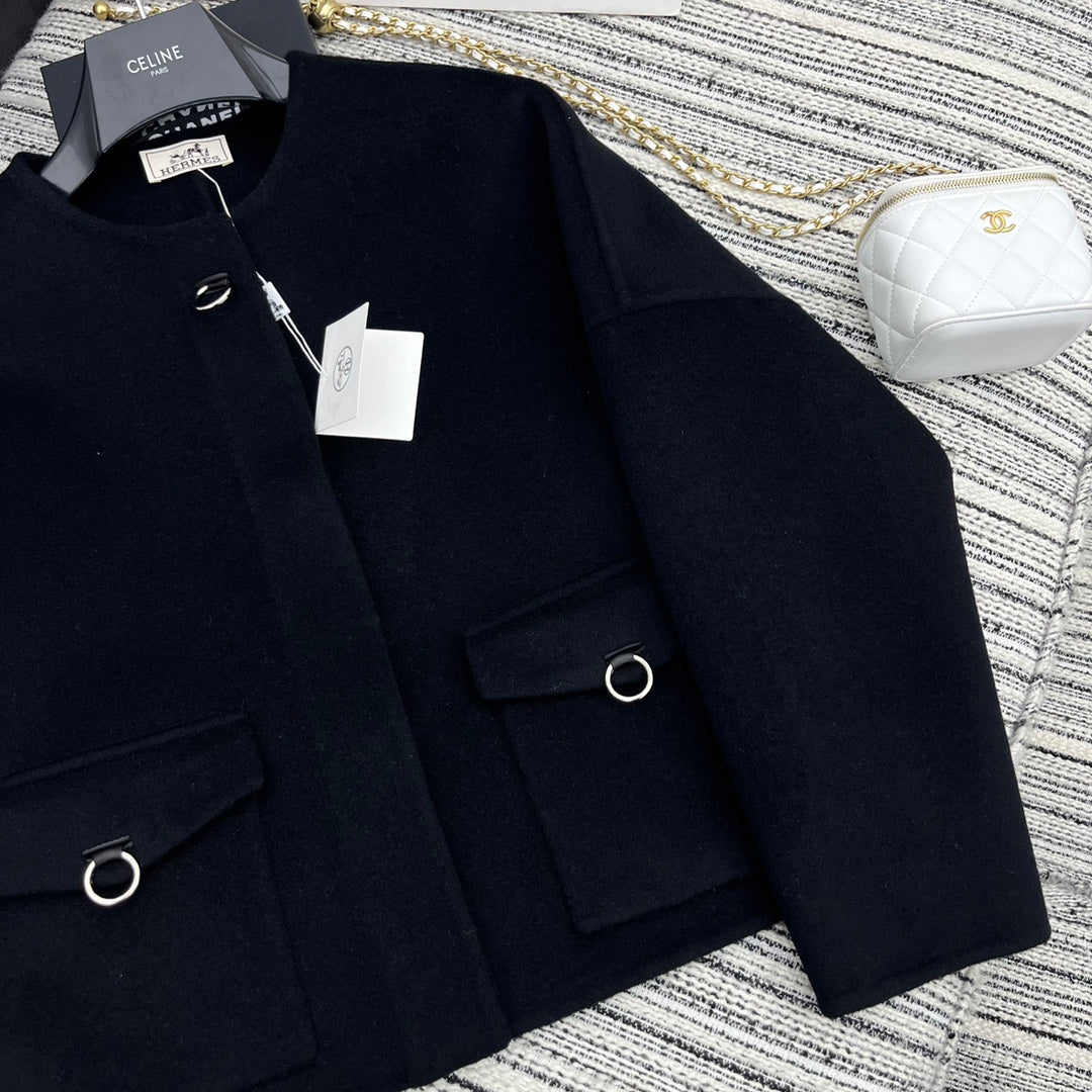 HERMES 25S DOUBLE-FACED CASHMERE JACKET 381