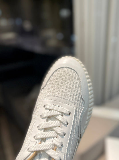 NAMA SNEAKER IN WHITE LAMBSKIN AND SUEDE