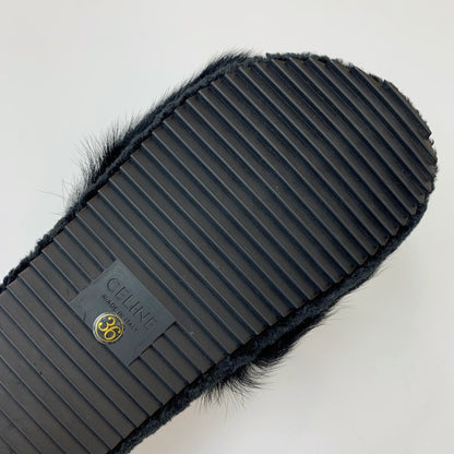 CELINE 26S SANDALS IN BLACK WOOL