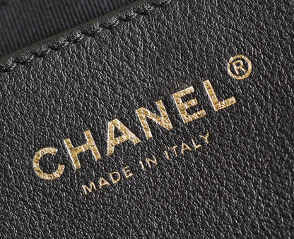 CHANEL 25S TOTE 30 CM IN BLACK LAMBSKIN WITH GOLD HARDWARE