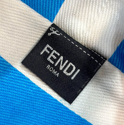 MINI ROLL BAG 15 OCEAN BLUE MIX WHITE FF JACQUARD FABRIC