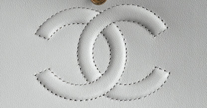 CHANEL 25S FLAP BAG 25.5 CM IN LIGHT GREY LAMBSKIN