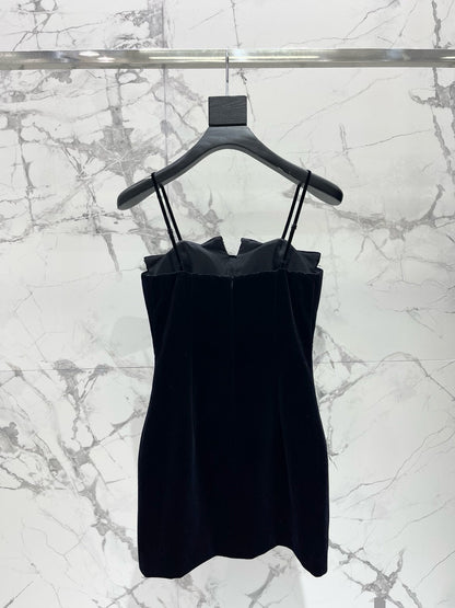 YSL 25S VELVET RHINESTONE DRESS STYLE 179