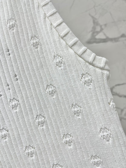 CC White Knitted Fabric Vest
