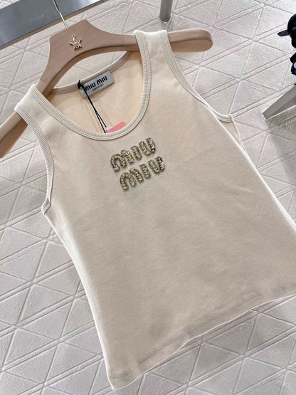 Miu Hand-beaded camisole