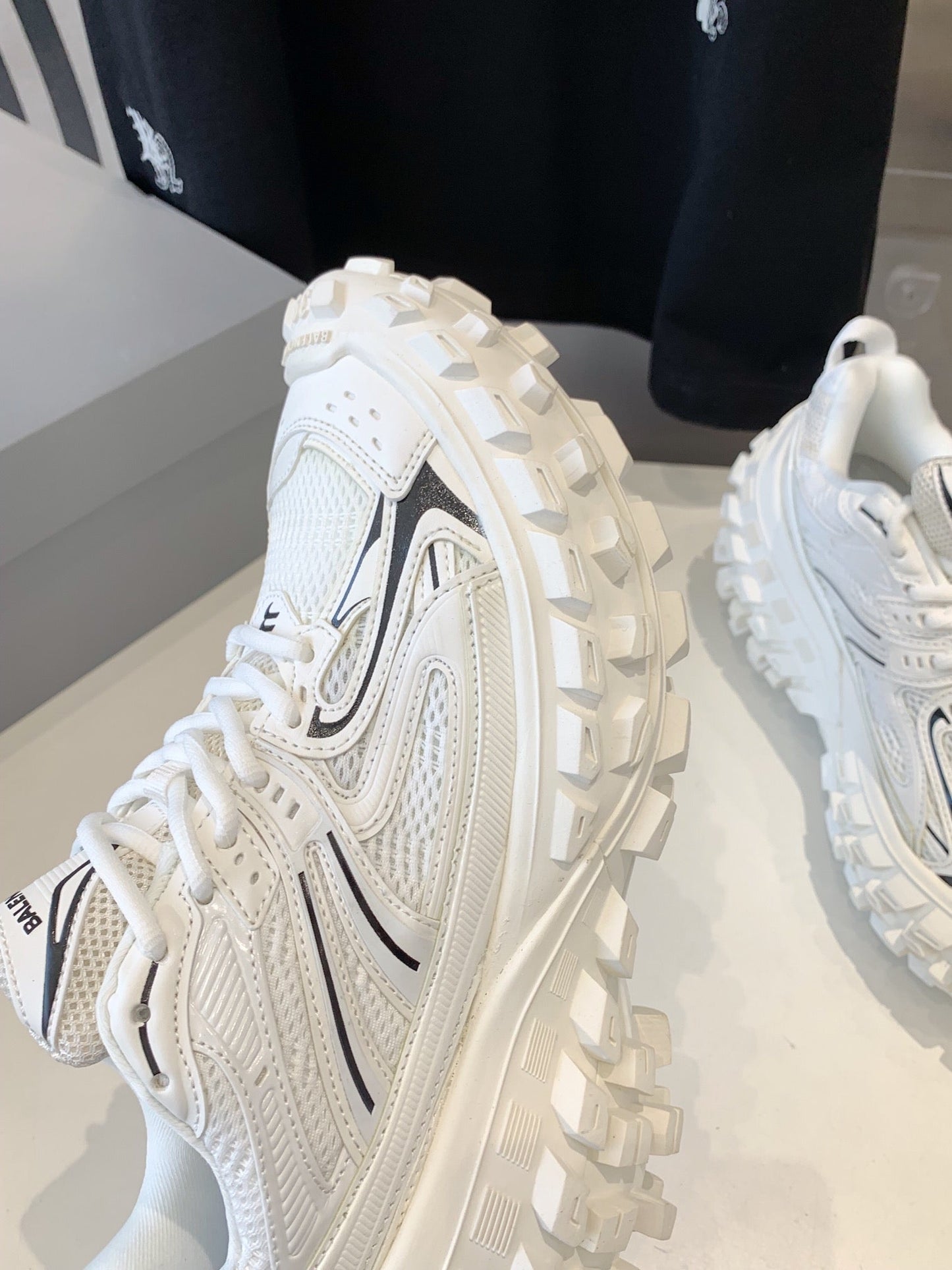 CHUNKY SNEAKERS IN WHITE MIX BLACK POLYURETHANE, POLYESTER AND NYLON
