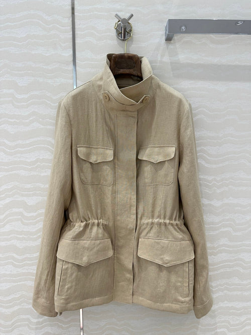 LP CLASSIC STAND-COLLAR LINEN JACKET