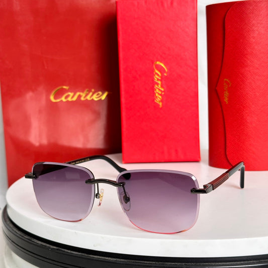 SANTOS ROUND FRAME SUNGLASSES 524480 IN METAL AND WOODEN