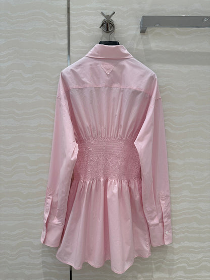 PRADA PREMIUM SHIRT DRESS WITH WAISTED DESIGN 276303