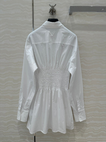 PRADA PREMIUM SHIRT DRESS WITH WAISTED DESIGN 276300