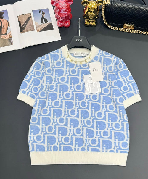 Dior 25 T-Shirt Light Blue Wool 232731