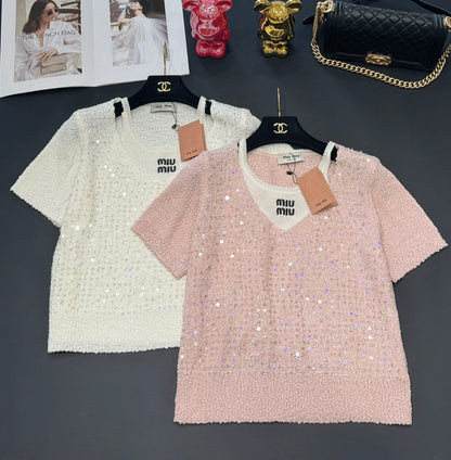 Miu 25 V- Neck Shirt Wool 232747