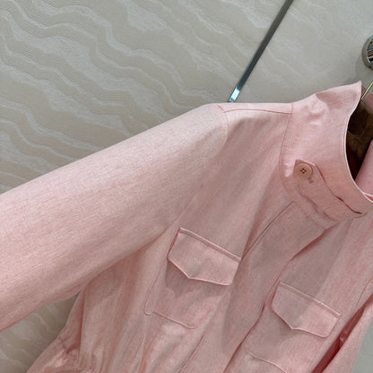 LP CLASSIC STAND-COLLAR LINEN JACKET 265162