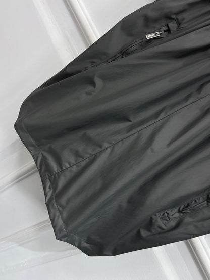 MIU 25S HOODED JACKET GREY IN NYLON 263119