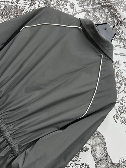 MIU 25S HOODED JACKET GREY IN NYLON 263119