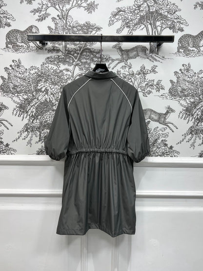 MIU 25S HOODED JACKET GREY IN NYLON 263119