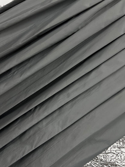 MIU 25S PLEASED SKIRT GREY IN NYLON 263129