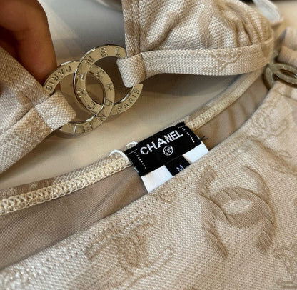 SWIMSUIT IN NUDE EMBROIDERED LOGO 604223