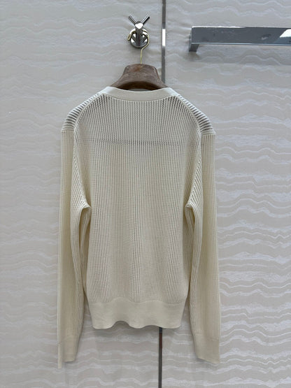 LP CREAM V-NECK KNIT CARDIGAN
