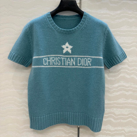 DIOR SHORT-SLEEVE CASHMERE SWEATER 264913