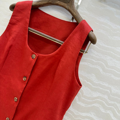 LP SLEEVELESS LINEN BLAZER 272246