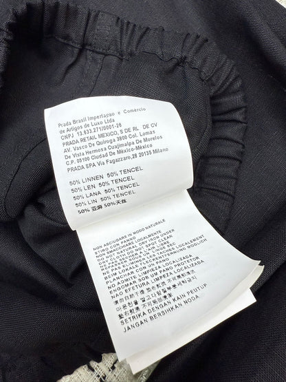 PRADA 25S LIGHTWEIGHT ROUND-NECK LINEN JACKET 368