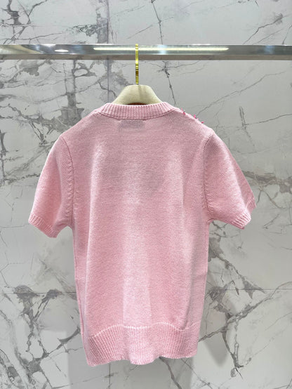 MIUMIU SHORT-SLEEVE KNIT TOP STYLE 298