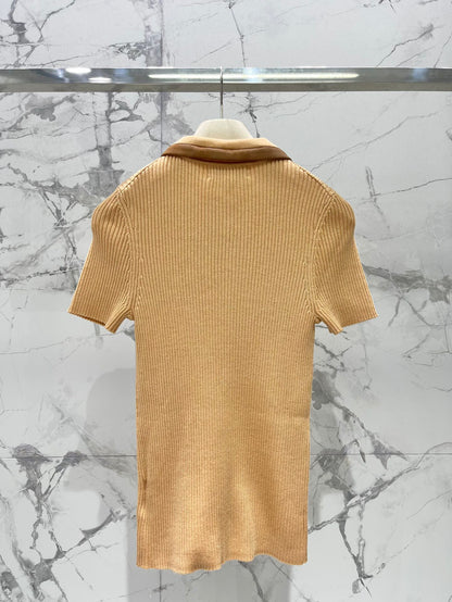 MIUMIU SHORT-SLEEVE KNIT TOP STYLE 263