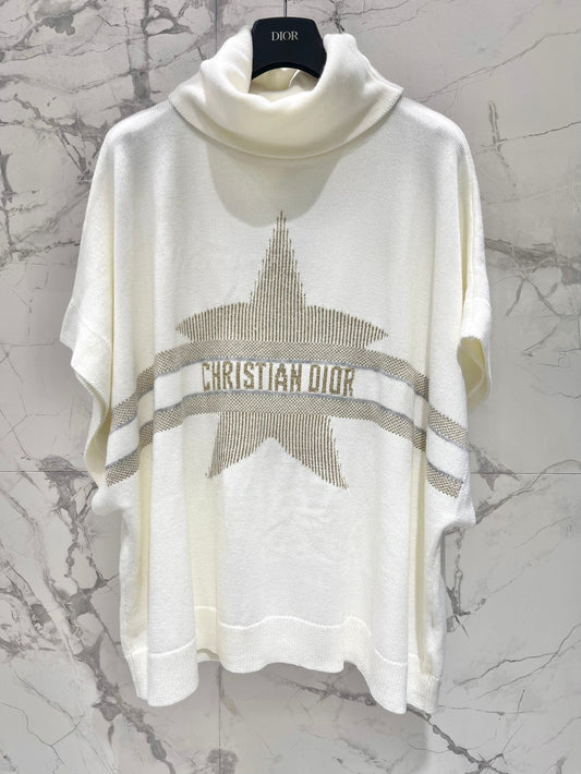 DIOR 25S TURTLENECK PONCHO SWEATER STYLE 383