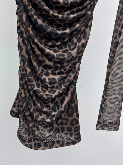 YSL 25S LEOPARD PRINT DRESS STYLE 44