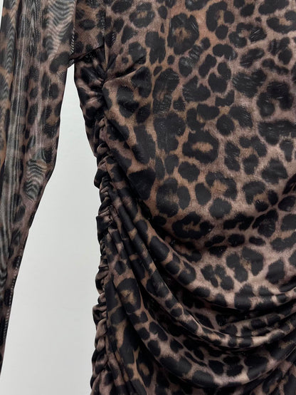 YSL 25S LEOPARD PRINT DRESS STYLE 44