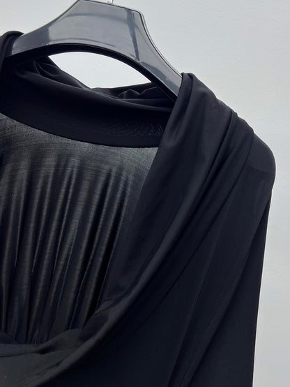 YSL 25S RUFFLED LONG-SLEEVE DRESS STYLE 131