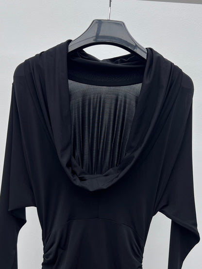 YSL 25S RUFFLED LONG-SLEEVE DRESS STYLE 131