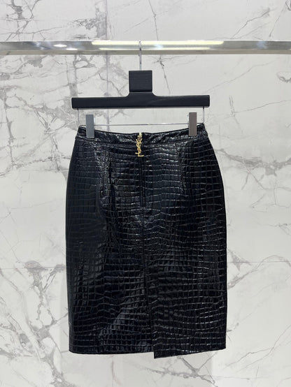 YSL 25S CROC LEATHER SKIRT STYLE 108