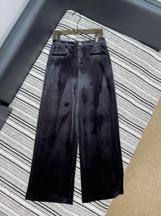 CHANEL 25S STRAIGHT-LEG VELVET PANTS 445