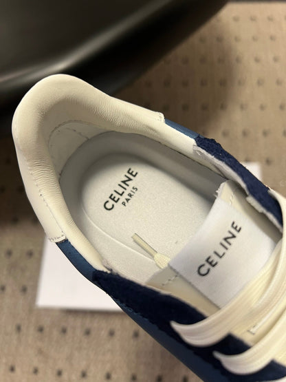 CELINE 26S RACER SNEAKERS IN NAVY BLUE FABRIC AND SUEDE