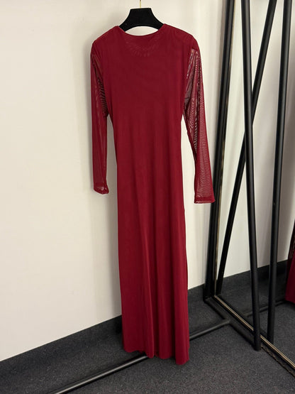 DIOR 25S LONG-SLEEVE MESH DRESS 822
