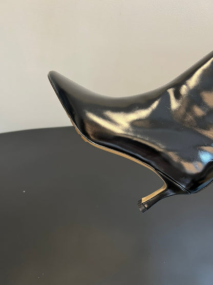 BOTTEGA VENETA 26S POINTED-TOE BOOTS 50 MM IN BLACK CALFSKIN