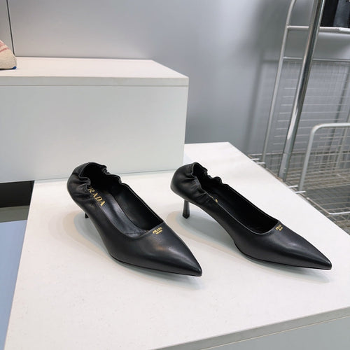 PRADA 26S PUMPS 55MM IN BLACK CALFSKIN