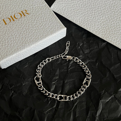CD 26S LOGO LINK CHAIN BRACELET IN SILVER METAL 633147