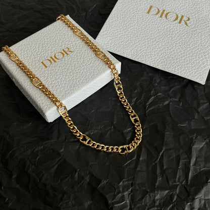 CD 26S LOGO LINK CHAIN NECKLACE IN GOLD METAL 633149