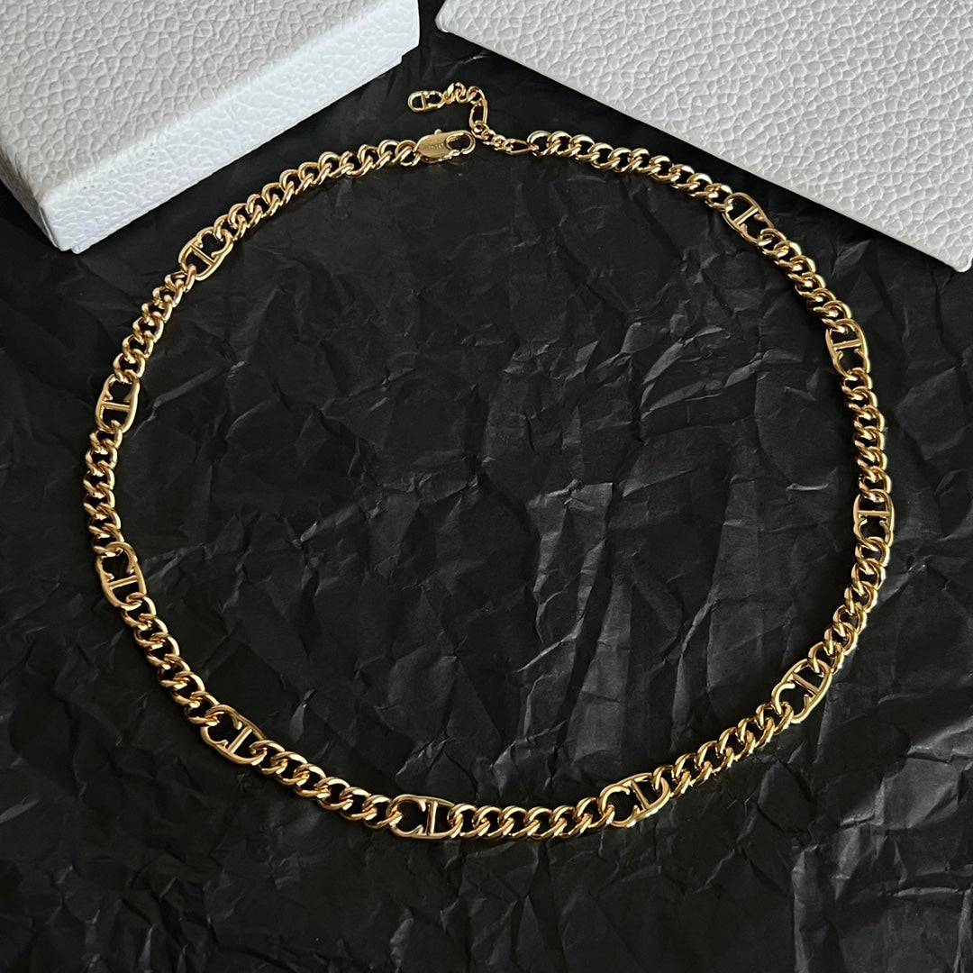 CD 26S LOGO LINK CHAIN NECKLACE IN GOLD METAL 633149