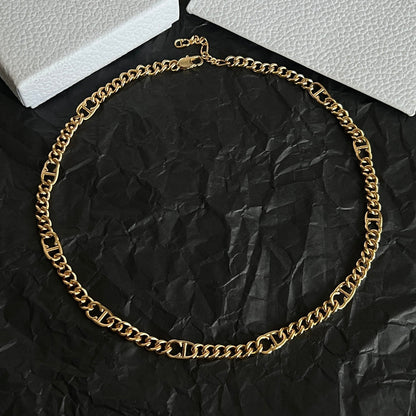 CD 26S LOGO LINK CHAIN NECKLACE IN GOLD METAL 633149
