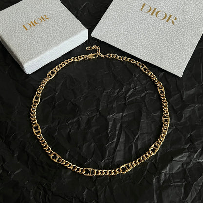 CD 26S LOGO LINK CHAIN NECKLACE IN GOLD METAL 633149