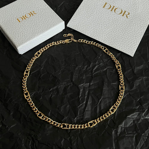 CD 26S LOGO LINK CHAIN NECKLACE IN GOLD METAL 633149