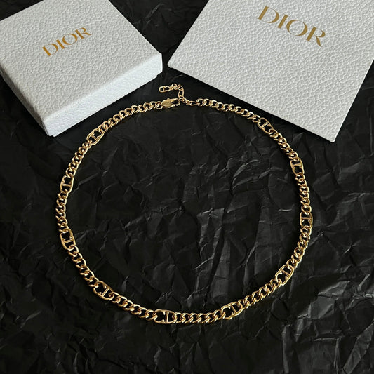 CD 26S LOGO LINK CHAIN NECKLACE IN GOLD METAL 633149